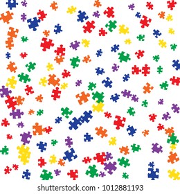 Confetti Background Pattern. Puzzle pieces and big ideas design, vector illustration graphic