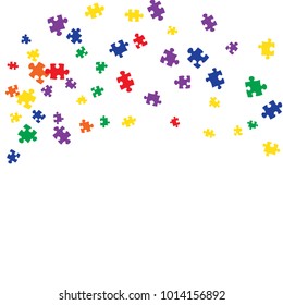 Confetti Background Pattern. Puzzle pieces and big ideas design, vector illustration graphic