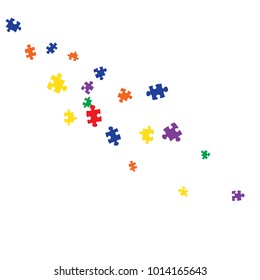 Confetti Background Pattern. Puzzle pieces and big ideas design, vector illustration graphic