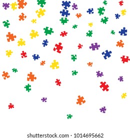 Confetti Background Pattern. Puzzle pieces and big ideas design, vector illustration graphic