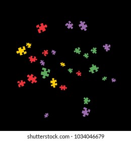 Confetti Background Pattern. Puzzle pieces and big ideas design, vector illustration graphic