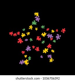 Confetti Background Pattern. Puzzle pieces and big ideas design, vector illustration graphic