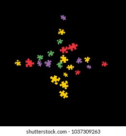 Confetti Background Pattern. Puzzle pieces and big ideas design, vector illustration graphic
