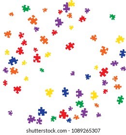 Confetti Background Pattern. Puzzle pieces and big ideas design, vector illustration graphic
