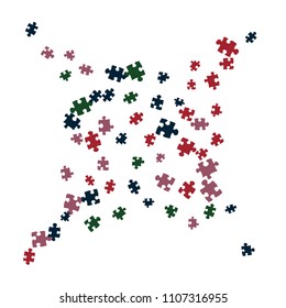 Confetti Background Pattern. Puzzle pieces and big ideas design, vector illustration graphic