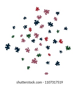 Confetti Background Pattern. Puzzle pieces and big ideas design, vector illustration graphic