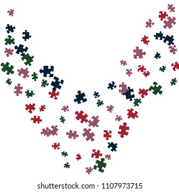 Confetti Background Pattern. Puzzle pieces and big ideas design, vector illustration graphic