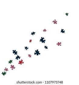 Confetti Background Pattern. Puzzle pieces and big ideas design, vector illustration graphic