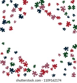 Confetti Background Pattern. Puzzle pieces and big ideas design, vector illustration graphic
