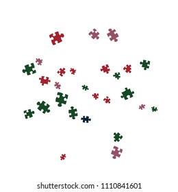 Confetti Background Pattern. Puzzle pieces and big ideas design, vector illustration graphic