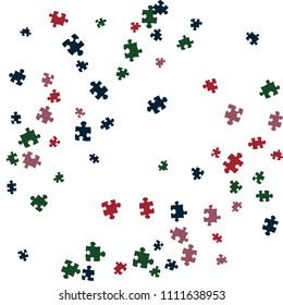 Confetti Background Pattern. Puzzle pieces and big ideas design, vector illustration graphic