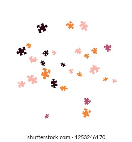 Confetti Background Pattern. Puzzle pieces and big ideas design, vector illustration graphic