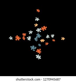 Confetti Background Pattern. Puzzle pieces and big ideas design, vector illustration graphic
