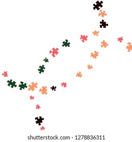 Confetti Background Pattern. Puzzle pieces and big ideas design, vector illustration graphic