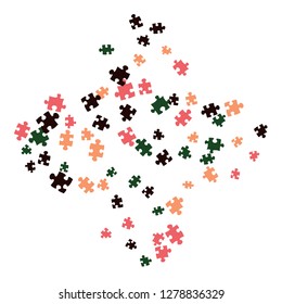 Confetti Background Pattern. Puzzle pieces and big ideas design, vector illustration graphic