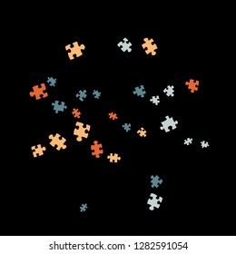 Confetti Background Pattern. Puzzle pieces and big ideas design, vector illustration graphic