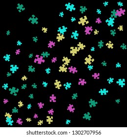 Confetti Background Pattern. Puzzle pieces and big ideas design, vector illustration graphic
