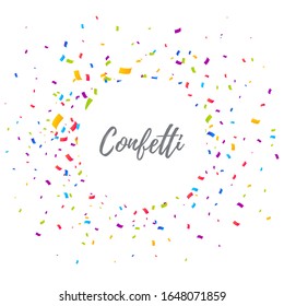 Confetti background with round banner in the middle.. Celebration Party, Vector Illustration
