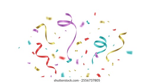 confetti background Stunning colors that zigzag down for the celebration. Festive decoration vector illustration
