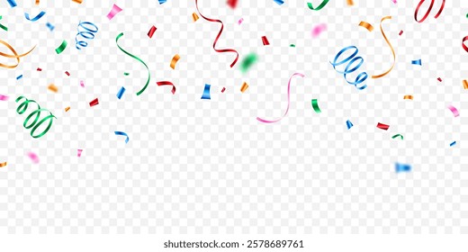 confetti background Stunning colors that zigzag down for the celebration. Festive decoration vector illustration
