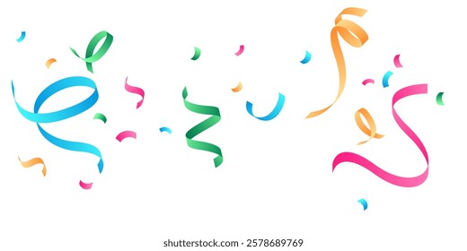 confetti background Stunning colors that zigzag down for the celebration. Festive decoration vector illustration
