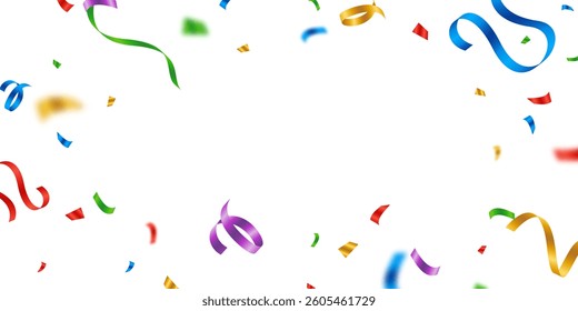 confetti background Stunning colors that zigzag down for the celebration. Festive decoration vector illustration

