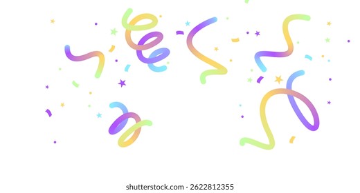 fundo de confete cores impressionantes que ziguezague para baixo para a celebração. Ilustração de vetor de decoração festiva

