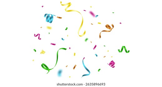 confetti background Stunning colors that zigzag down for the celebration. Festive decoration vector illustration
