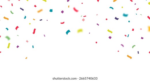 Fondo de confeti Colores impresionantes que zigzaguean hacia abajo para la celebración. Ilustración vectorial de decoración festiva
