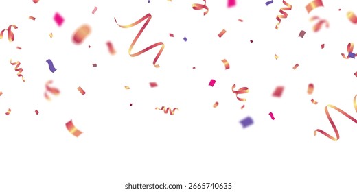 fundo de confete cores impressionantes que ziguezague para baixo para a celebração. Ilustração de vetor de decoração festiva
