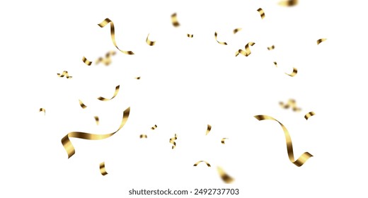 confetti background Stunning golden colors that zigzag down in celebration. Festive decoration vector illustration