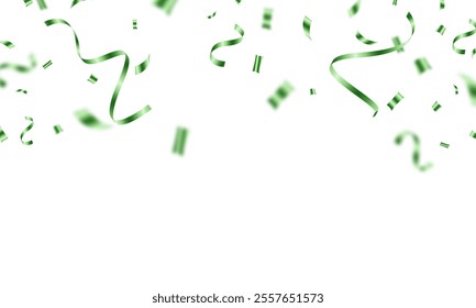 confetti background Stunning green that zigzags down in celebration. Festive decoration vector illustration