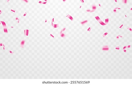 confetti background Stunning pink that zigzags down to celebrate. Festive decoration vector illustration