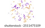 confetti background Stunning purple and gold confetti that zigzag down for the celebration. Festive decoration vector illustration