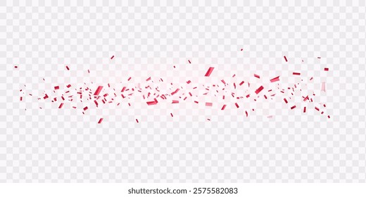 Confetti background Stunning red that zigzags down for celebration. Festive decoration vector illustratio