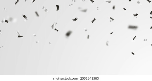 confetti background Stunning silver color that zigzags down in celebration. Festive decoration vector illustration