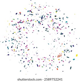 confetti background Stunning confetti that zigzag down for the celebration. Festive decoration vector illustration, Party Decorations, Invitations