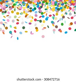 Confetti Background Template - Falling Chads Backdrop Vector Illustration with Free Space for Your Own Text