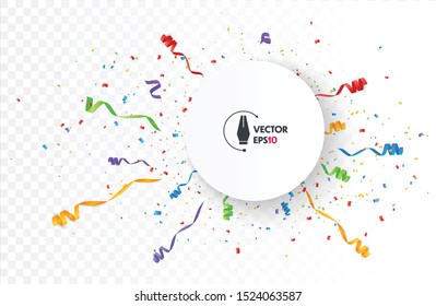 Confetti background vector isolated. Colorful bright confetti pieces. Holiday festive background