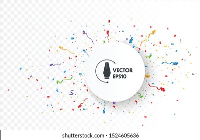 Confetti background vector isolated. Colorful bright confetti pieces. Holiday festive background
