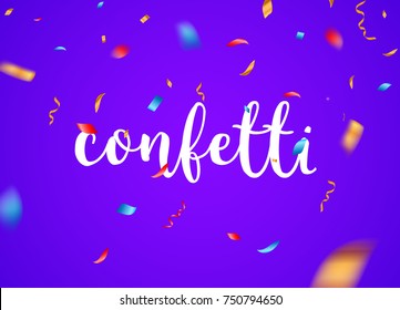 Confetti background vector isolated. Falling confetti birthday party decoration.