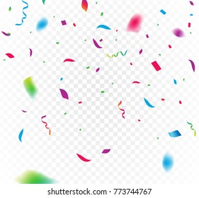 Confetti background vector isolated. Falling confetti birthday party decoration.