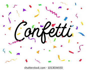Confetti background vector isolated on white and falling confetti party decoration