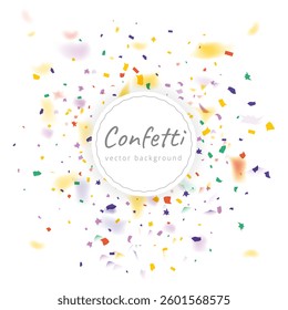 Confetti Background Vector on White 