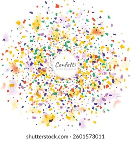 Confetti Background Vector on White Background 