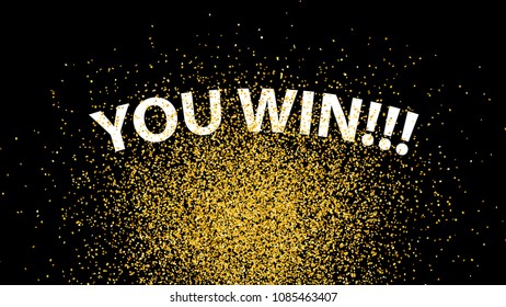 Confetti background. Winning celebration concept. Golden glitter sparkles vector. Winner illustration for web design, creative projects or printed products.