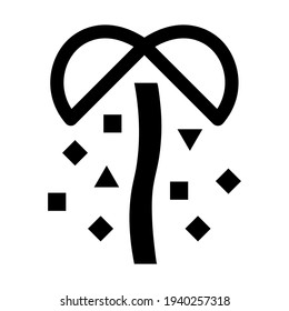 Icono de bola de confetti ilustración vectorial aislada. Icono de vector de estilo negro de alta calidad