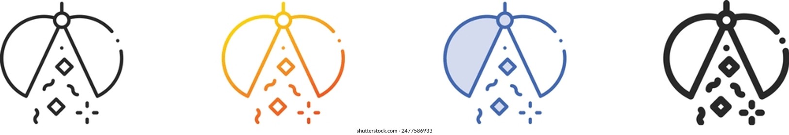 confetti ball icon.Thin Linear, Gradient, Blue Stroke and bold Style Design Isolated On White Background