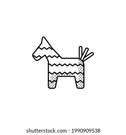 Icono de línea de bola de confetti aislado en fondo blanco