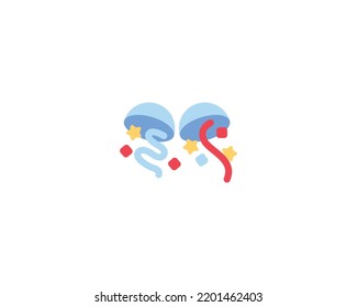 Vector de bolas de confetti icono de emoji aislado. Emoticono de bola de confetti